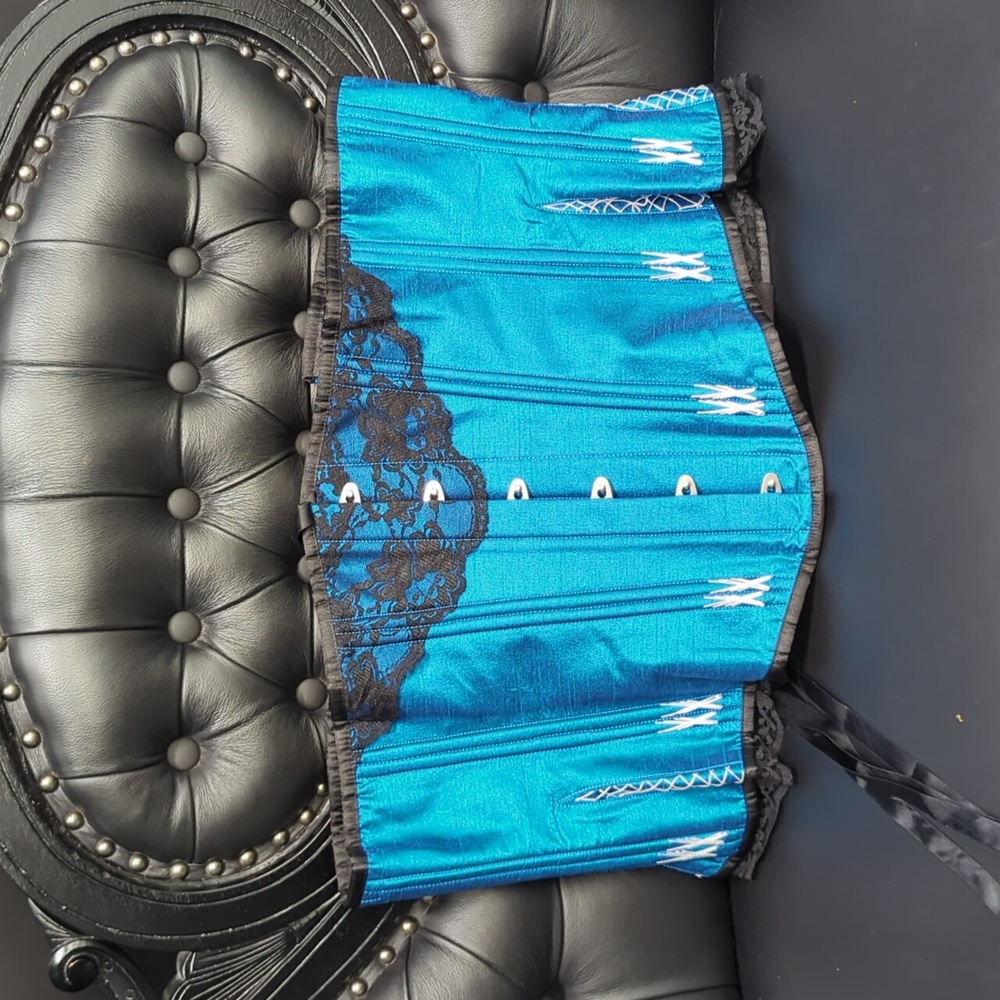 Blue underbust Corset, CorsetStory
